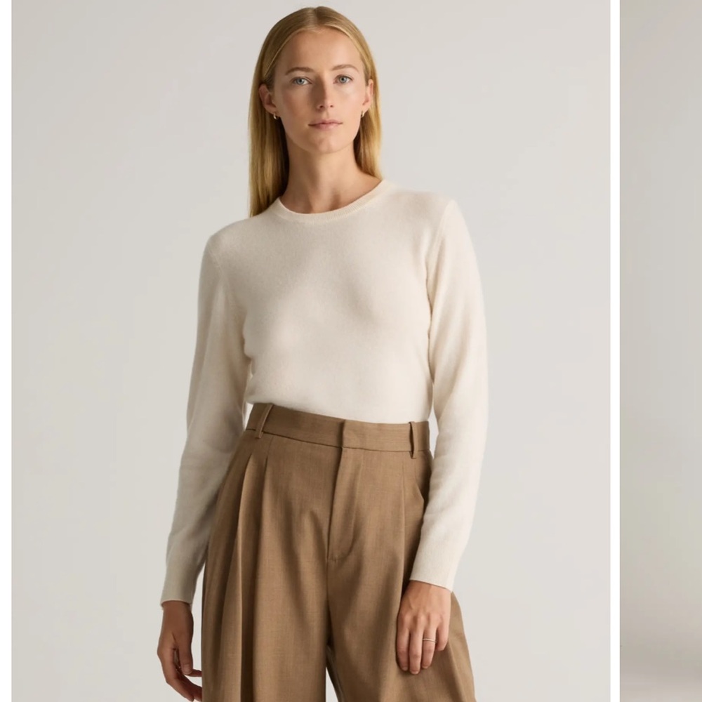 Quince Cream Crew Neck Sweater